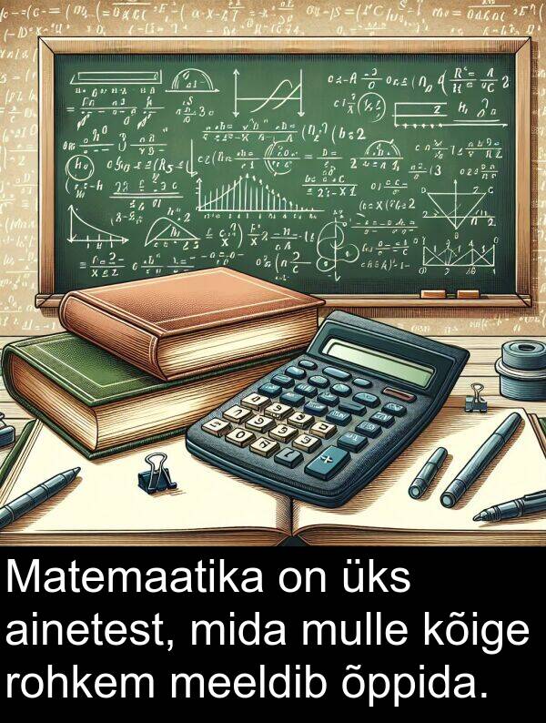rohkem: Matemaatika on üks ainetest, mida mulle kõige rohkem meeldib õppida.