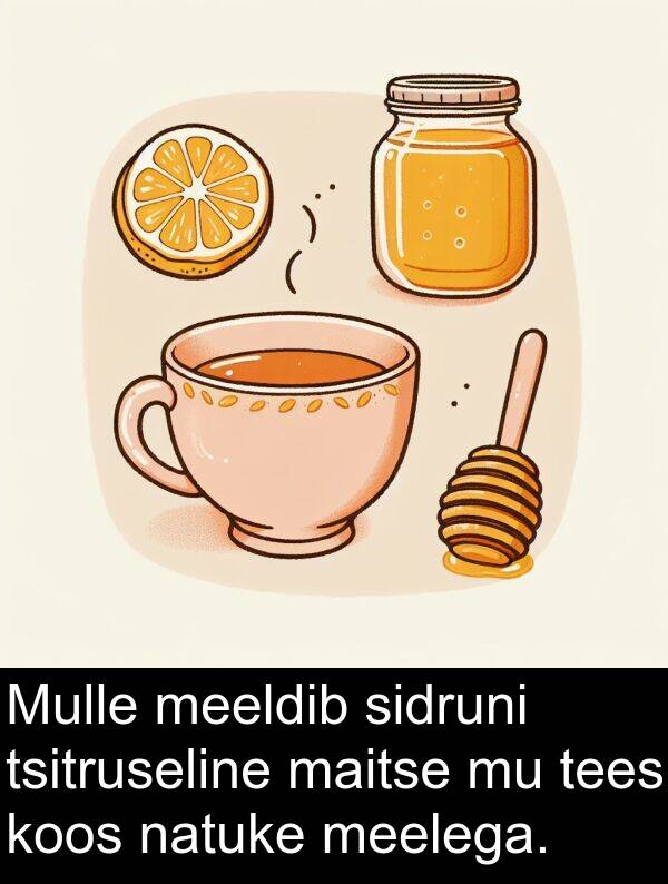 tsitruseline: Mulle meeldib sidruni tsitruseline maitse mu tees koos natuke meelega.