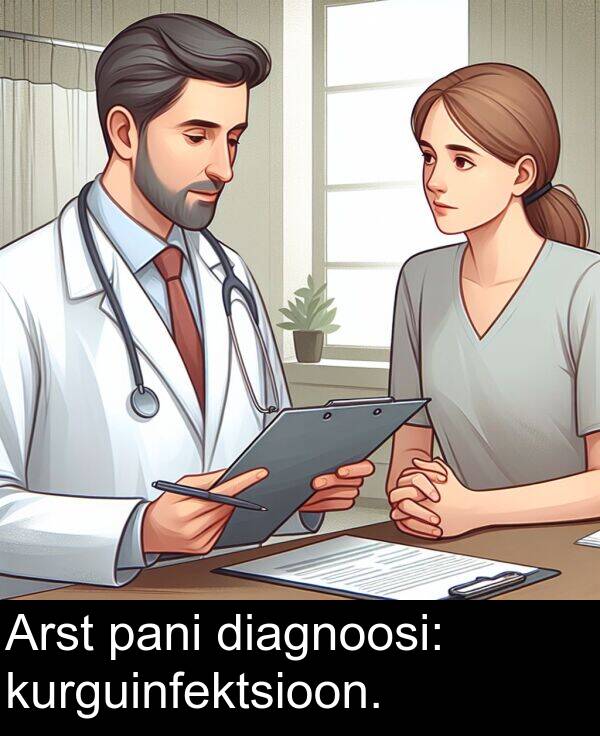 diagnoosi: Arst pani diagnoosi: kurguinfektsioon.
