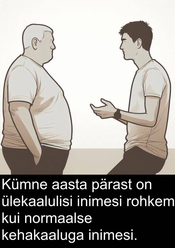 rohkem: Kümne aasta pärast on ülekaalulisi inimesi rohkem kui normaalse kehakaaluga inimesi.