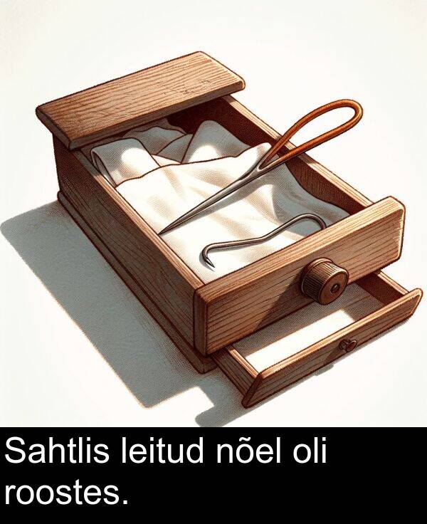 roostes: Sahtlis leitud nõel oli roostes.