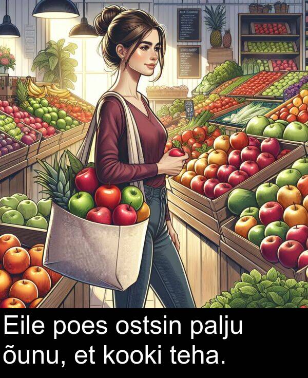 ostsin: Eile poes ostsin palju õunu, et kooki teha.