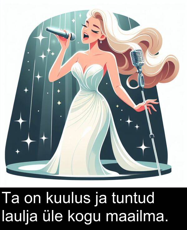 kogu: Ta on kuulus ja tuntud laulja üle kogu maailma.