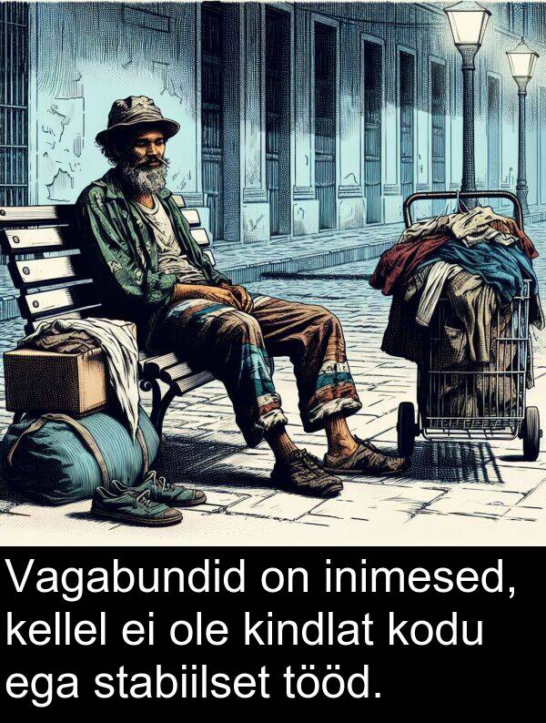 kodu: Vagabundid on inimesed, kellel ei ole kindlat kodu ega stabiilset tööd.