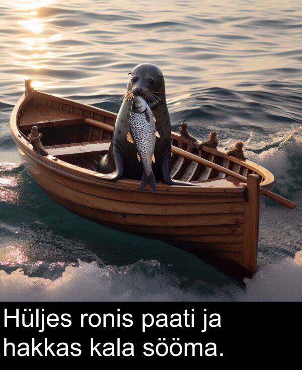 paati: Hüljes ronis paati ja hakkas kala sööma.