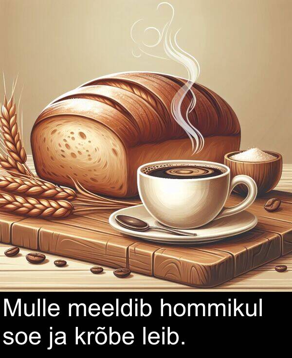 hommikul: Mulle meeldib hommikul soe ja krõbe leib.