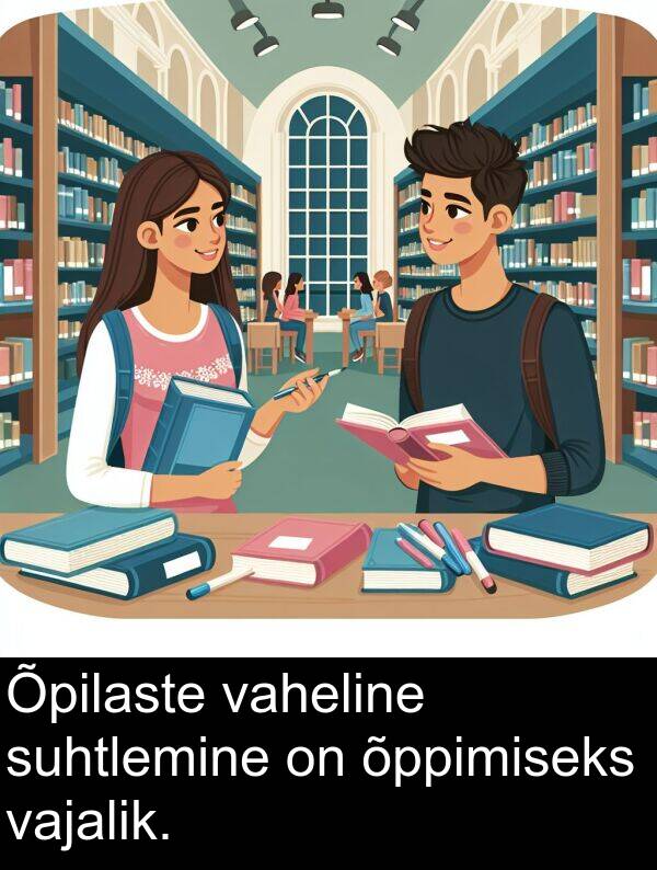 suhtlemine: Õpilaste vaheline suhtlemine on õppimiseks vajalik.