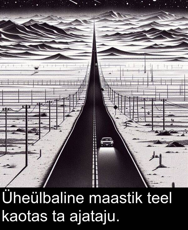maastik: Üheülbaline maastik teel kaotas ta ajataju.