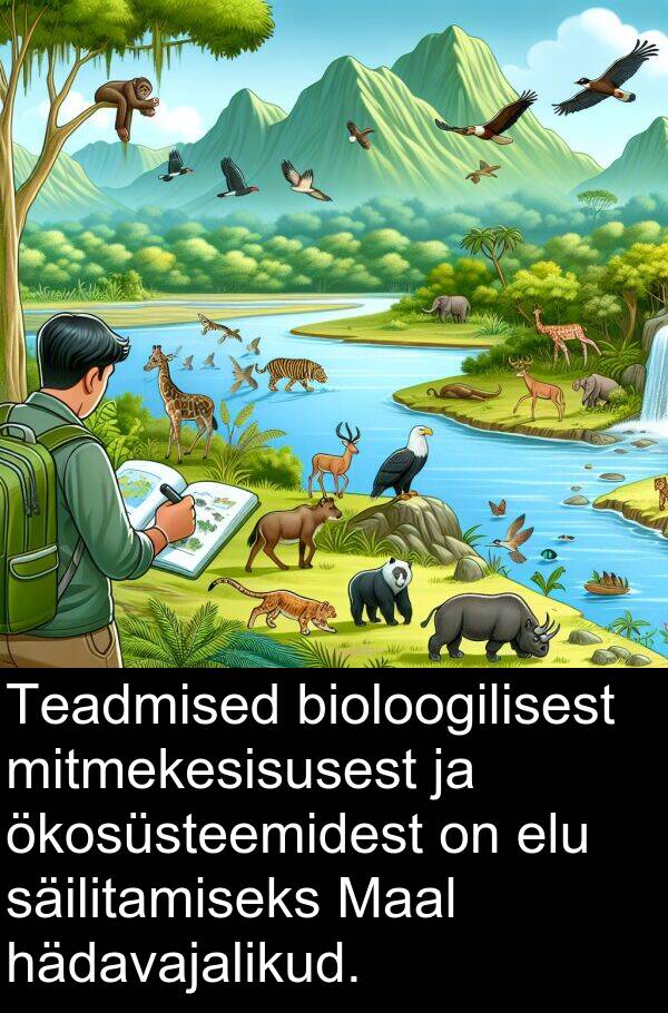 ökosüsteemidest: Teadmised bioloogilisest mitmekesisusest ja ökosüsteemidest on elu säilitamiseks Maal hädavajalikud.