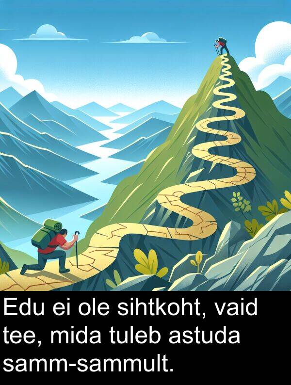 mida: Edu ei ole sihtkoht, vaid tee, mida tuleb astuda samm-sammult.