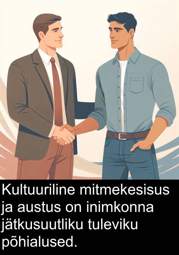 tuleviku: Kultuuriline mitmekesisus ja austus on inimkonna jätkusuutliku tuleviku põhialused.