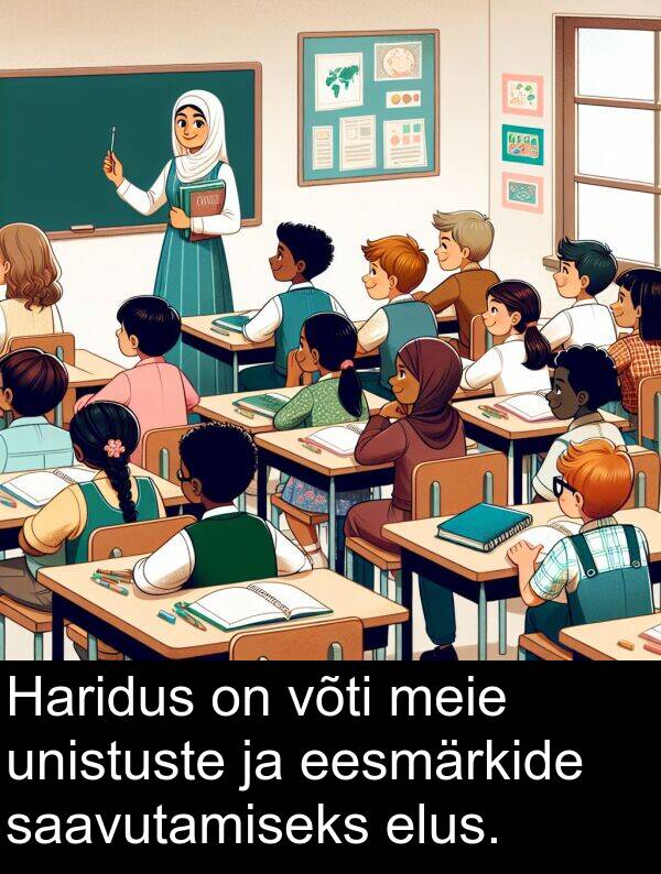 elus: Haridus on võti meie unistuste ja eesmärkide saavutamiseks elus.