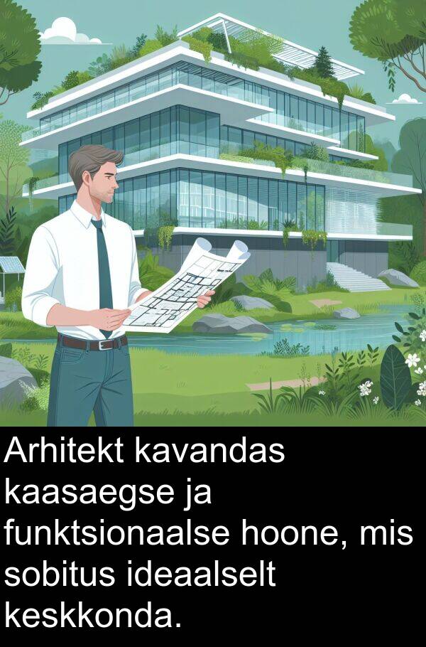 funktsionaalse: Arhitekt kavandas kaasaegse ja funktsionaalse hoone, mis sobitus ideaalselt keskkonda.