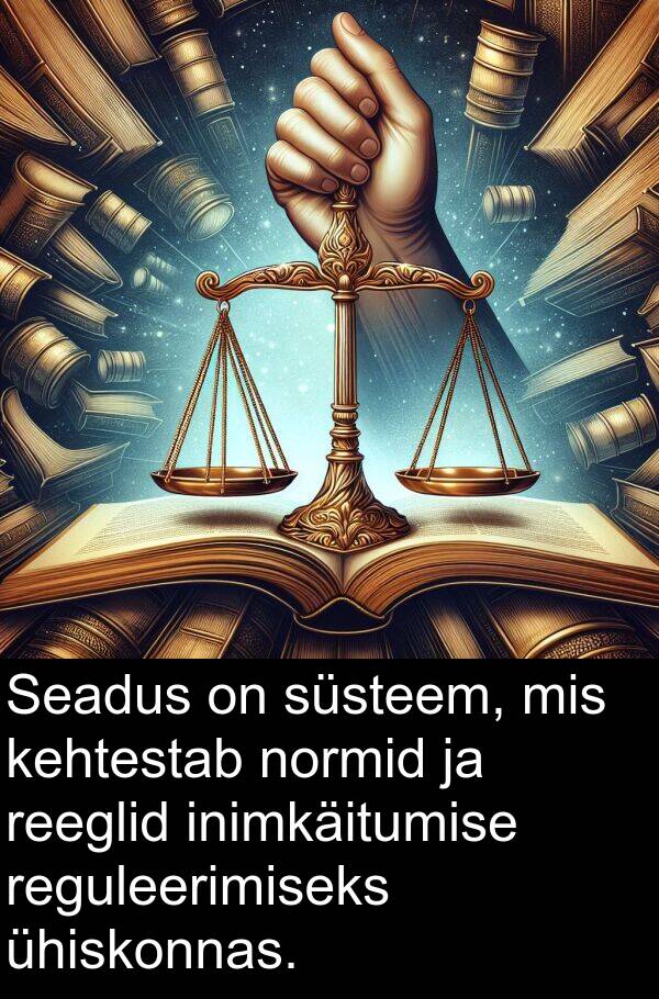 inimkäitumise: Seadus on süsteem, mis kehtestab normid ja reeglid inimkäitumise reguleerimiseks ühiskonnas.