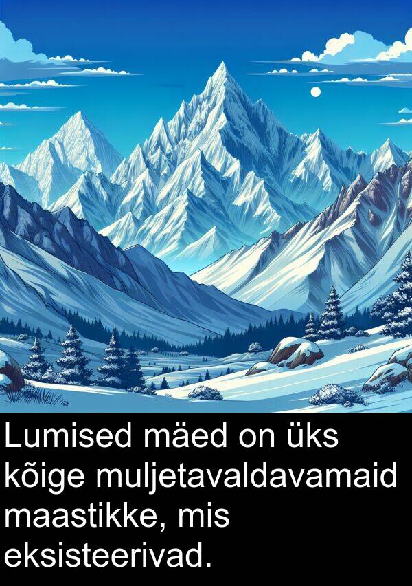 mäed: Lumised mäed on üks kõige muljetavaldavamaid maastikke, mis eksisteerivad.