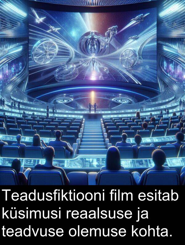 kohta: Teadusfiktiooni film esitab küsimusi reaalsuse ja teadvuse olemuse kohta.