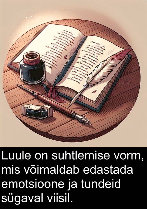 viisil: Luule on suhtlemise vorm, mis võimaldab edastada emotsioone ja tundeid sügaval viisil.