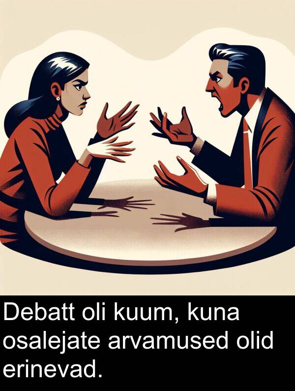 osalejate: Debatt oli kuum, kuna osalejate arvamused olid erinevad.