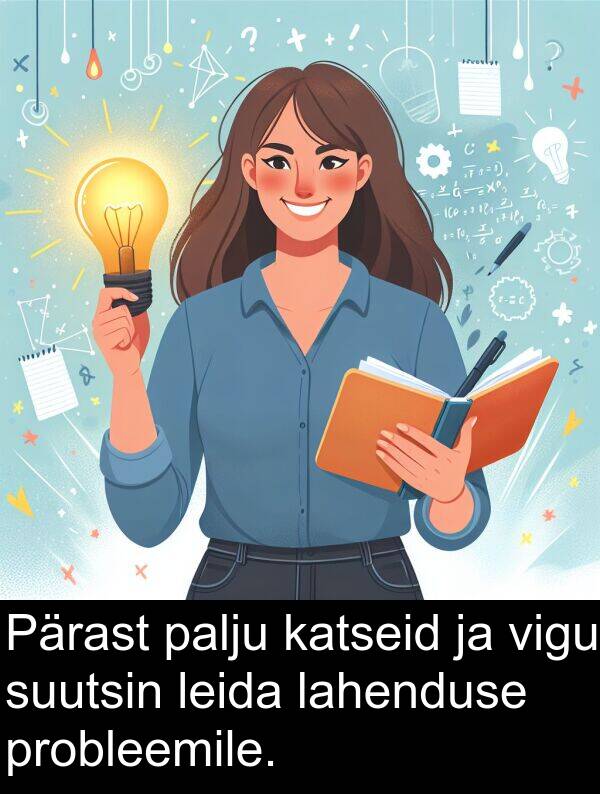 vigu: Pärast palju katseid ja vigu suutsin leida lahenduse probleemile.