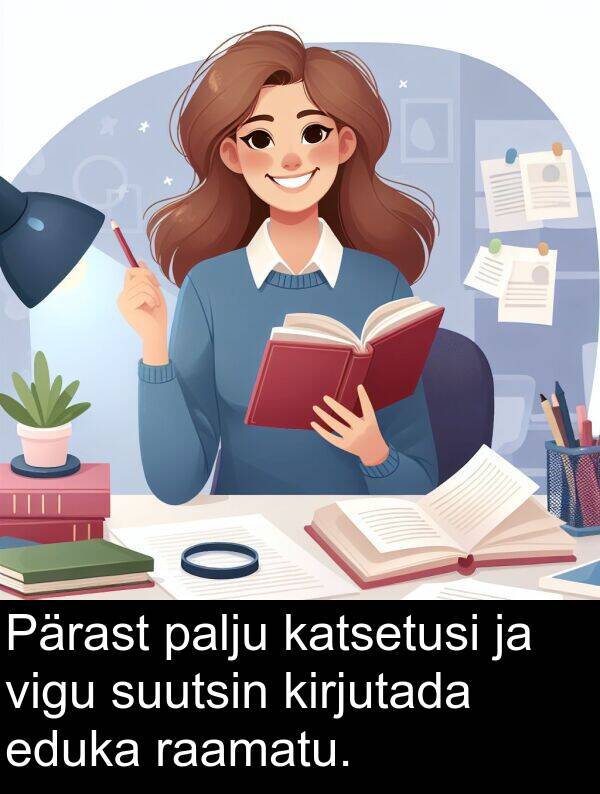 vigu: Pärast palju katsetusi ja vigu suutsin kirjutada eduka raamatu.