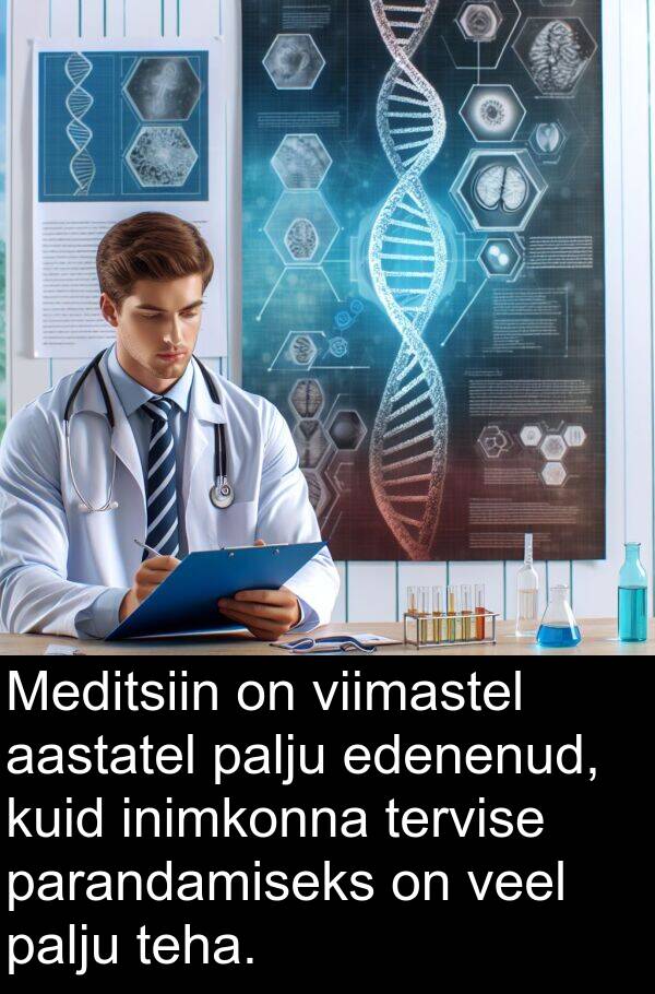 edenenud: Meditsiin on viimastel aastatel palju edenenud, kuid inimkonna tervise parandamiseks on veel palju teha.
