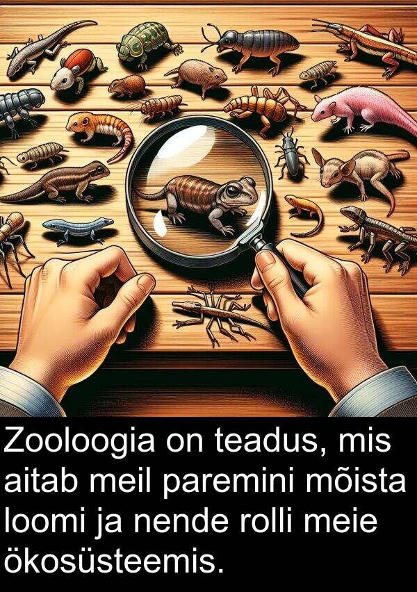 ökosüsteemis: Zooloogia on teadus, mis aitab meil paremini mõista loomi ja nende rolli meie ökosüsteemis.