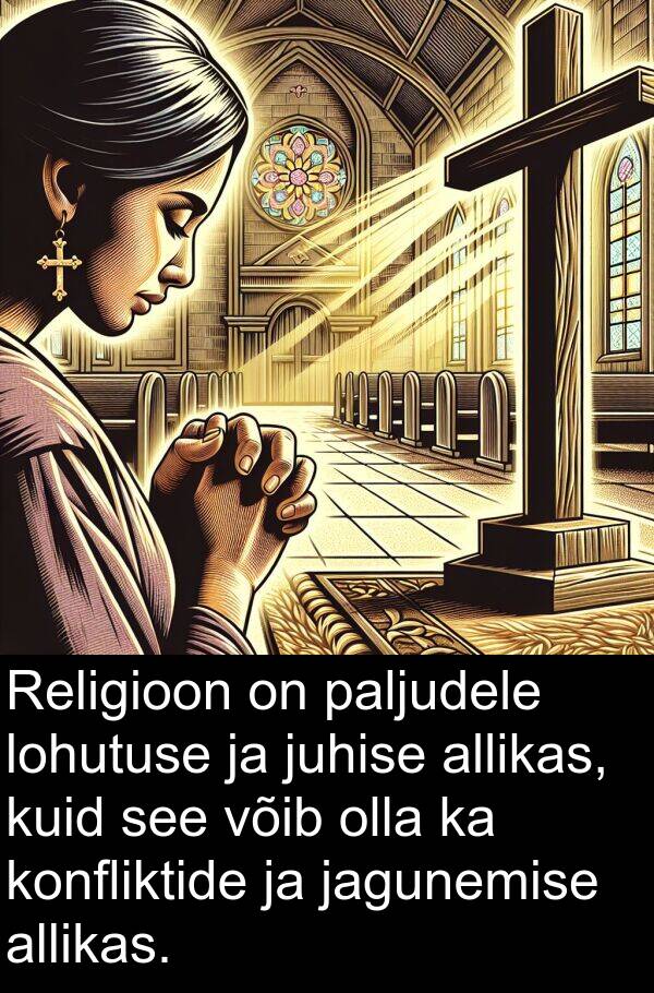 konfliktide: Religioon on paljudele lohutuse ja juhise allikas, kuid see võib olla ka konfliktide ja jagunemise allikas.