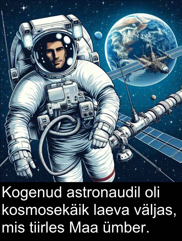 väljas: Kogenud astronaudil oli kosmosekäik laeva väljas, mis tiirles Maa ümber.