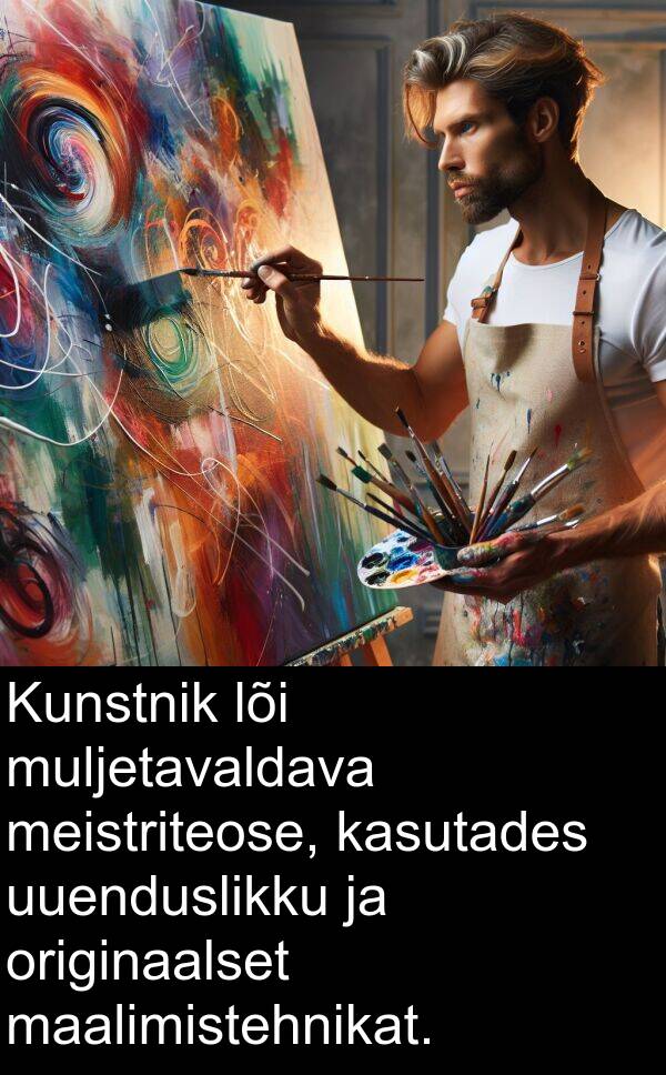 maalimistehnikat: Kunstnik lõi muljetavaldava meistriteose, kasutades uuenduslikku ja originaalset maalimistehnikat.