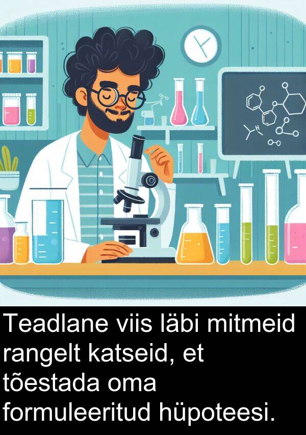 mitmeid: Teadlane viis läbi mitmeid rangelt katseid, et tõestada oma formuleeritud hüpoteesi.