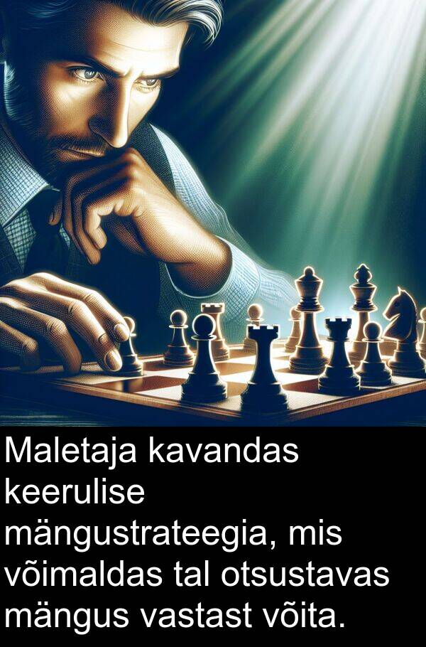 mängustrateegia: Maletaja kavandas keerulise mängustrateegia, mis võimaldas tal otsustavas mängus vastast võita.