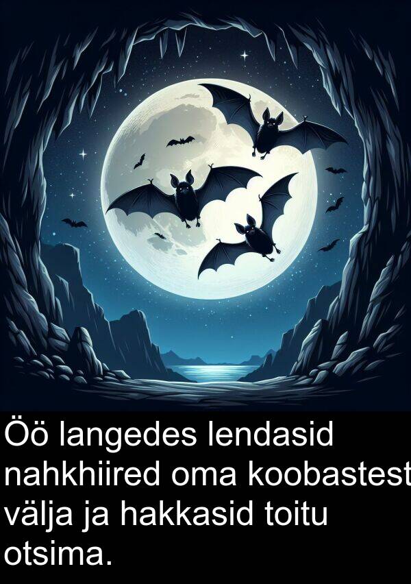 koobastest: Öö langedes lendasid nahkhiired oma koobastest välja ja hakkasid toitu otsima.