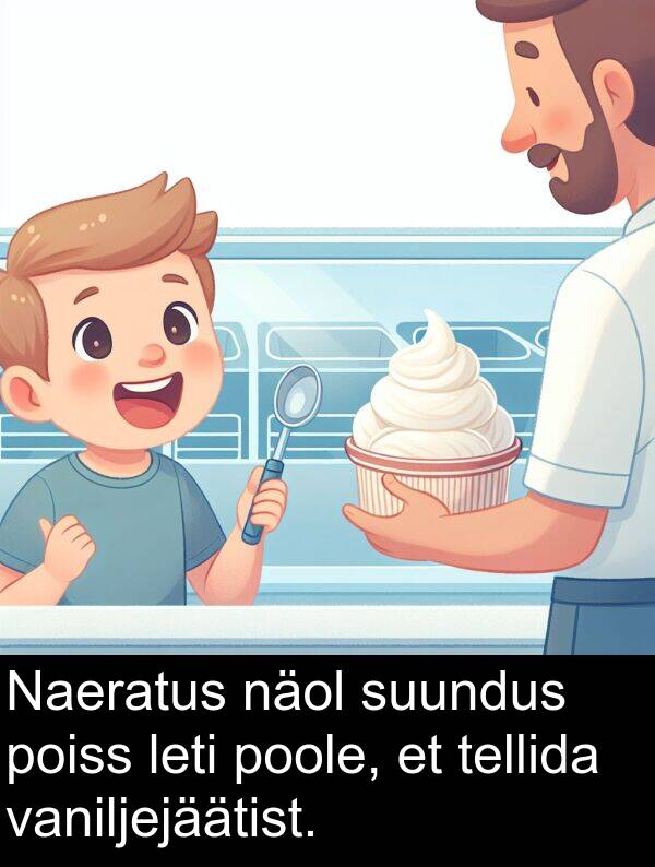 poole: Naeratus näol suundus poiss leti poole, et tellida vaniljejäätist.