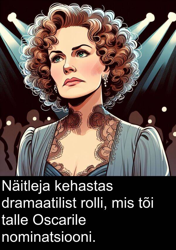 dramaatilist: Näitleja kehastas dramaatilist rolli, mis tõi talle Oscarile nominatsiooni.