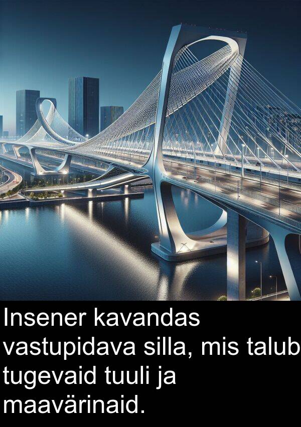 tuuli: Insener kavandas vastupidava silla, mis talub tugevaid tuuli ja maavärinaid.