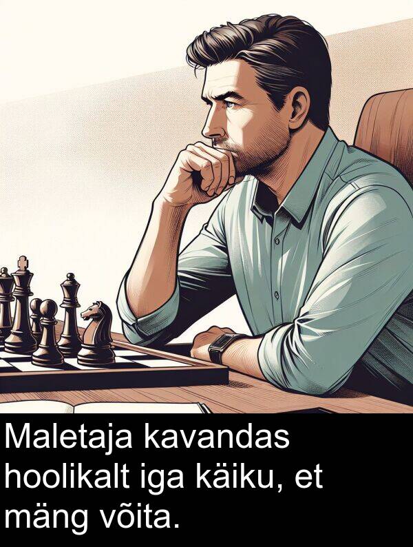 käiku: Maletaja kavandas hoolikalt iga käiku, et mäng võita.