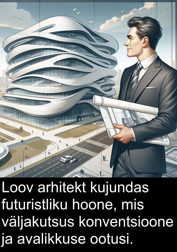 futuristliku: Loov arhitekt kujundas futuristliku hoone, mis väljakutsus konventsioone ja avalikkuse ootusi.