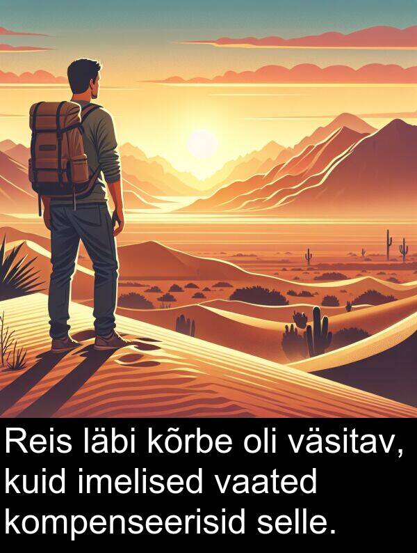 kõrbe: Reis läbi kõrbe oli väsitav, kuid imelised vaated kompenseerisid selle.