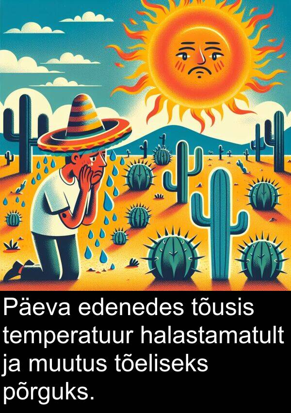 tõusis: Päeva edenedes tõusis temperatuur halastamatult ja muutus tõeliseks põrguks.