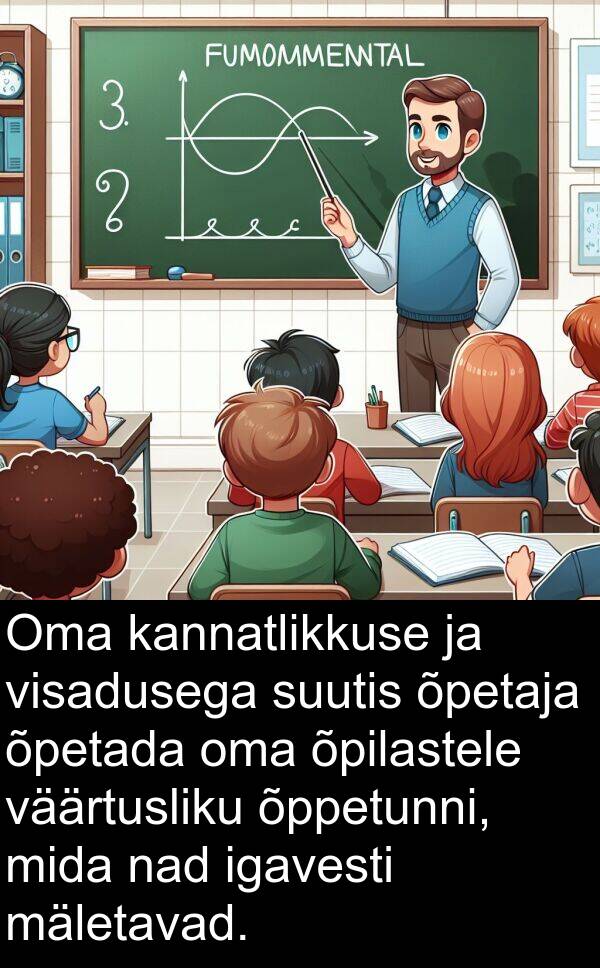 väärtusliku: Oma kannatlikkuse ja visadusega suutis õpetaja õpetada oma õpilastele väärtusliku õppetunni, mida nad igavesti mäletavad.