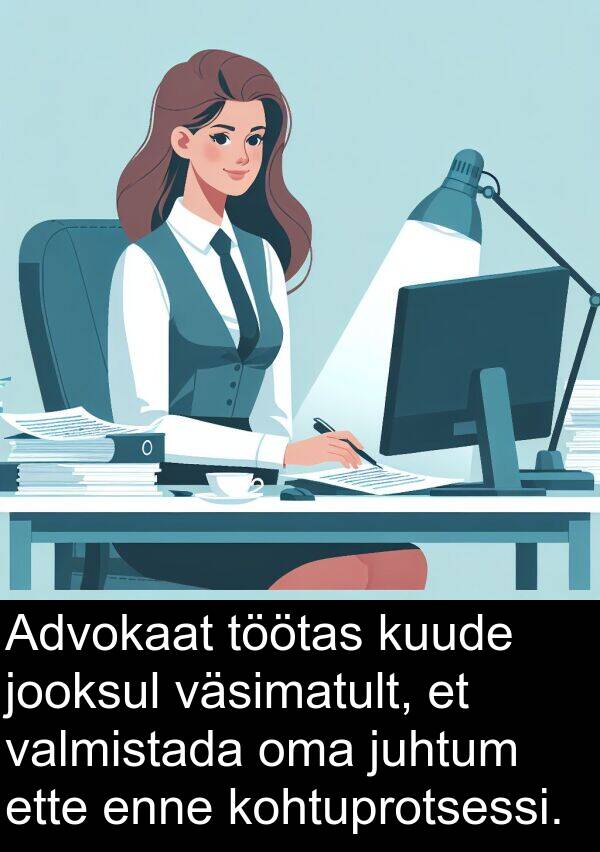 ette: Advokaat töötas kuude jooksul väsimatult, et valmistada oma juhtum ette enne kohtuprotsessi.