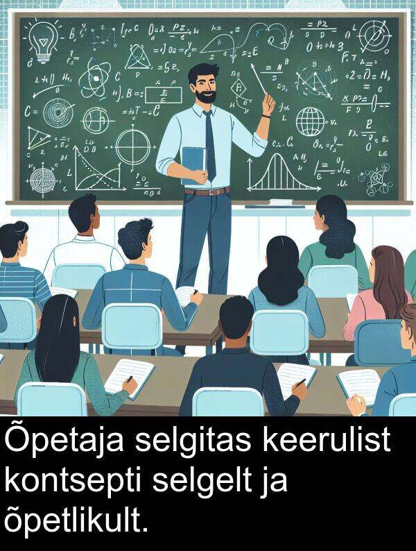 kontsepti: Õpetaja selgitas keerulist kontsepti selgelt ja õpetlikult.