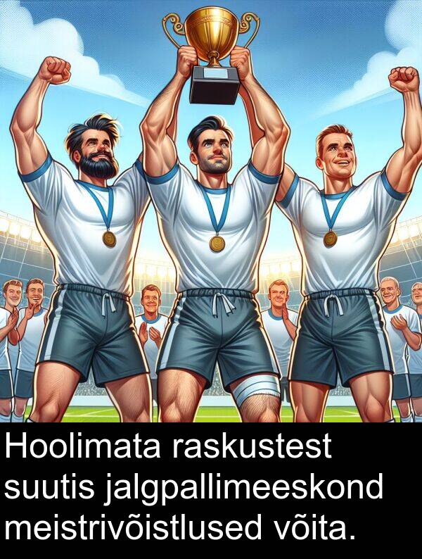 suutis: Hoolimata raskustest suutis jalgpallimeeskond meistrivõistlused võita.