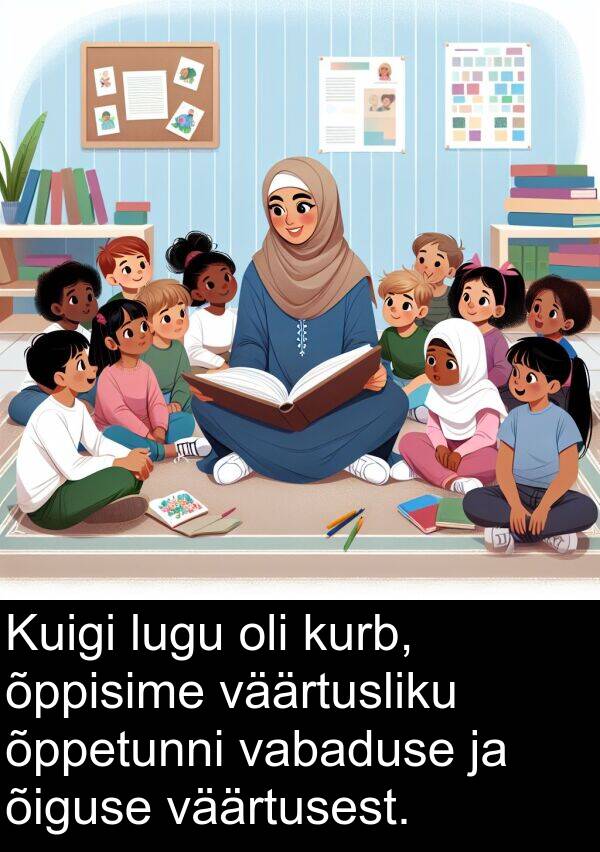 väärtusliku: Kuigi lugu oli kurb, õppisime väärtusliku õppetunni vabaduse ja õiguse väärtusest.