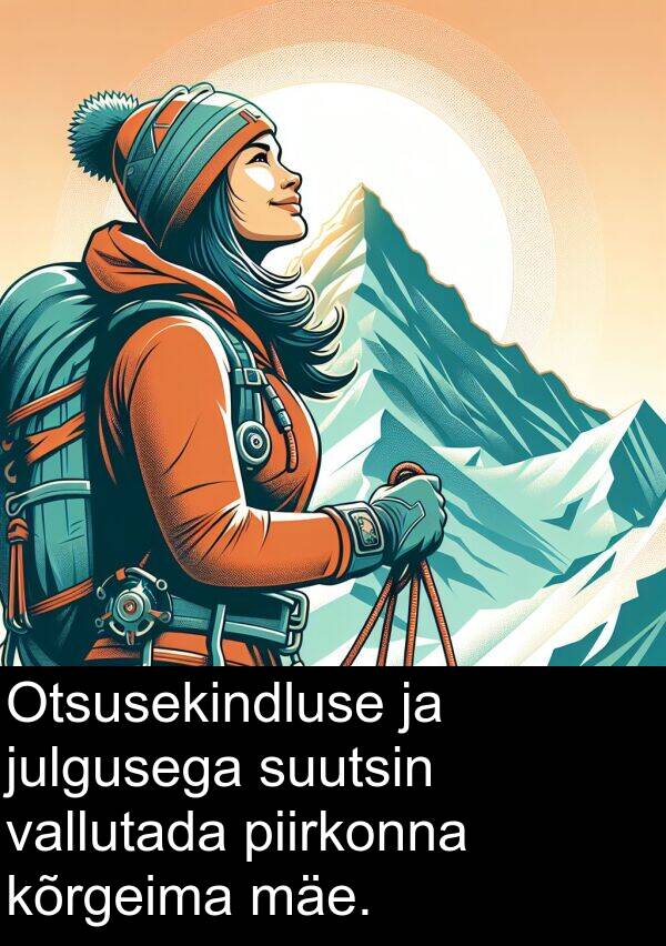 kõrgeima: Otsusekindluse ja julgusega suutsin vallutada piirkonna kõrgeima mäe.