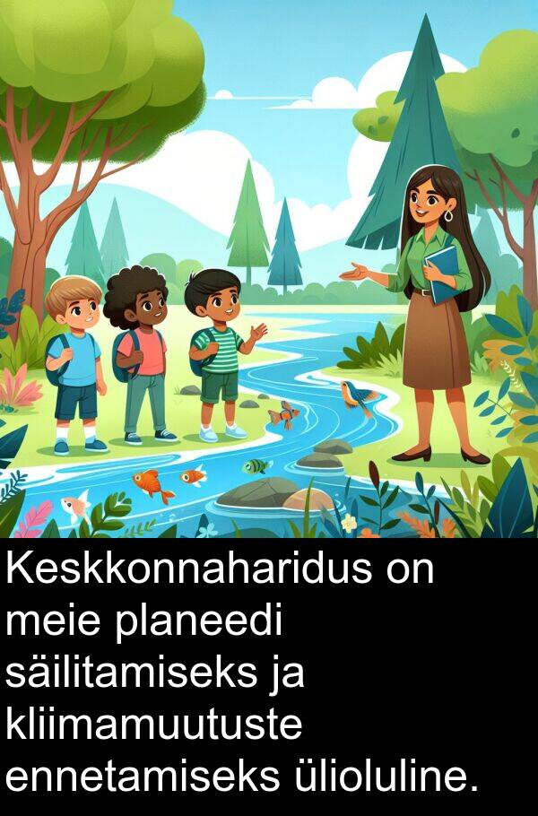 planeedi: Keskkonnaharidus on meie planeedi säilitamiseks ja kliimamuutuste ennetamiseks ülioluline.