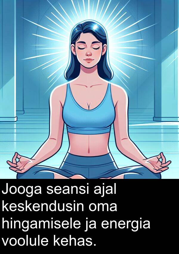 hingamisele: Jooga seansi ajal keskendusin oma hingamisele ja energia voolule kehas.
