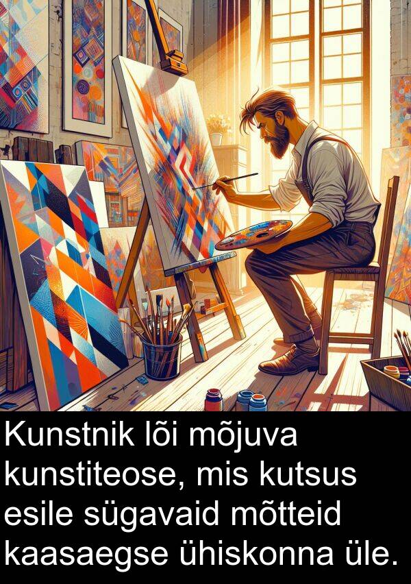 mõtteid: Kunstnik lõi mõjuva kunstiteose, mis kutsus esile sügavaid mõtteid kaasaegse ühiskonna üle.