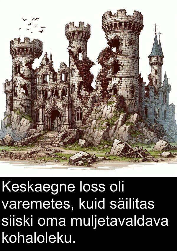 loss: Keskaegne loss oli varemetes, kuid säilitas siiski oma muljetavaldava kohaloleku.