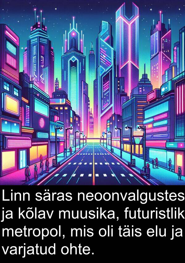 muusika: Linn säras neoonvalgustes ja kõlav muusika, futuristlik metropol, mis oli täis elu ja varjatud ohte.